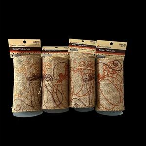 Ashland Burlap Ribbon Set - Orange and Brown